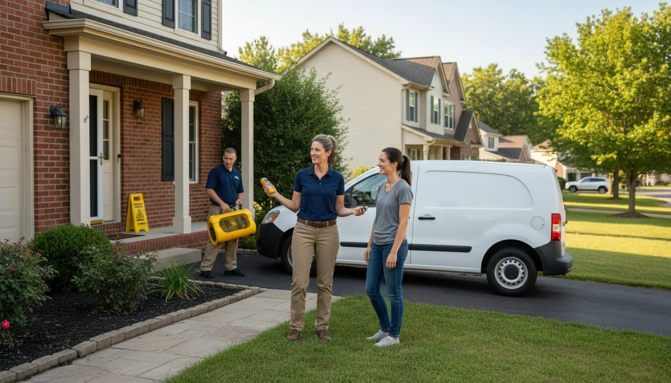 Residential water damage restoration in Sandoval, IL
